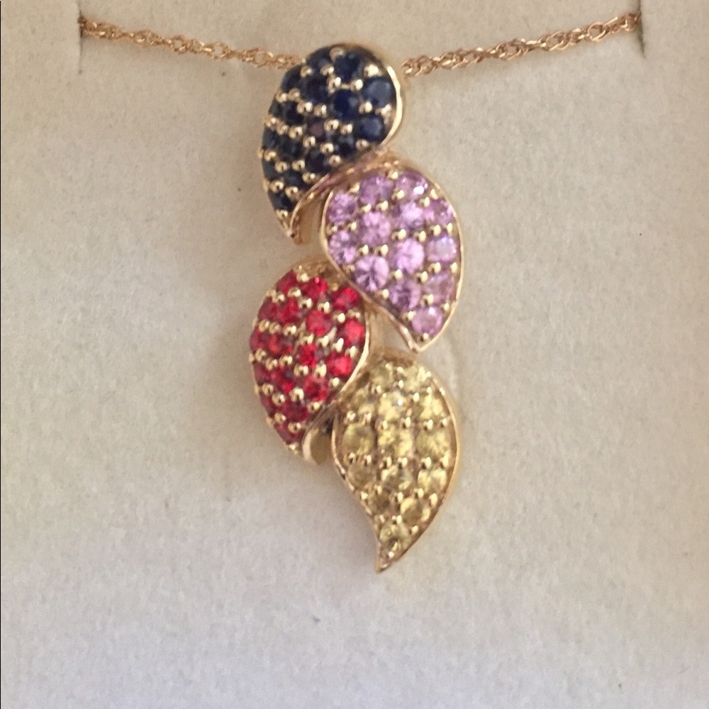 Multi- Colored Leaf Pendant